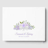 Rustieke Lavendel Paarse Bloemen Boho Chic Bruilof Gastenboek (Achterkant)