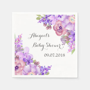 Rustieke Lavendel Paarse Floral Baby shower servet