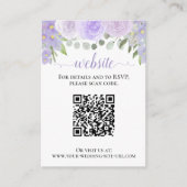 Rustieke Lavendel Rozen Bruiloft Website QR Code Informatiekaartje (Voorkant)