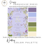 Rustieke Lavendel Sage Wildbloemen Lavendel Detail All In One Uitnodiging