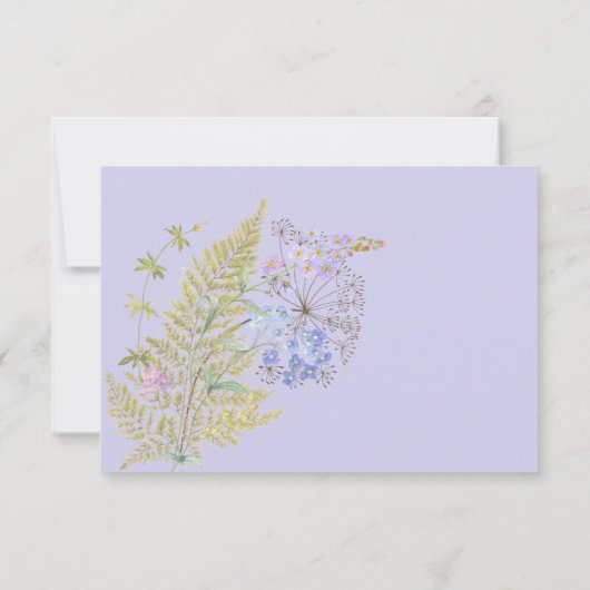 Rustieke Lavendel & Sage Wildbloemen Sage Diner RSVP Kaartje (Achterkant)