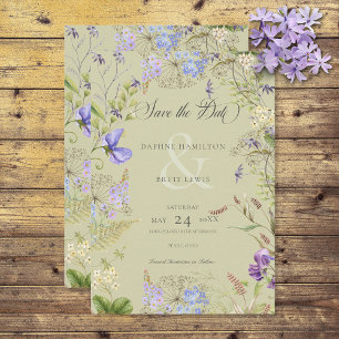 Rustieke Lavendel & Salie Wildbloemen Sage Save The Date
