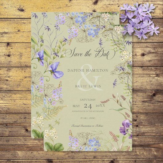 Rustieke Lavendel & Salie Wildbloemen Sage Save The Date