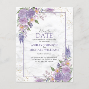 Rustieke Lavendel Sering Goud Bloemendesign Vertra Aankondigingskaart