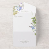 Rustieke Lavendel Wildbloemen Wit Geen diner All In One Uitnodiging (Buitenkant)