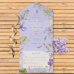 Rustieke lavendel wilde bloemen lavendel geen dine all in one uitnodiging
