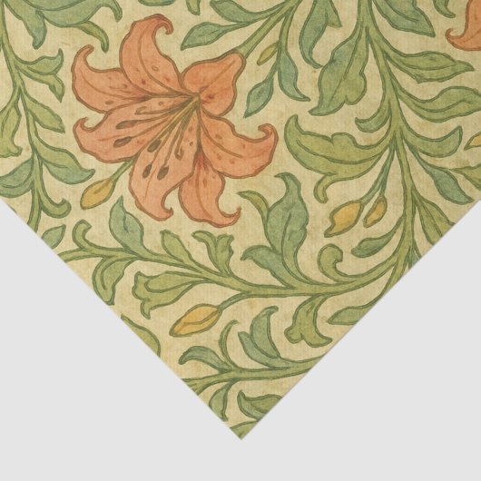 Rustieke lelie William Morris pattern artsy Tissuepapier (Detail)
