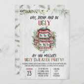 Rustieke lelijke trui kerstfeest kaart (Voorkant / Achterkant)