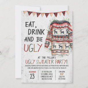 Rustieke lelijke trui kerstfeest kaart