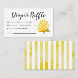 Rustieke Lemon Baby shower Luier Raffle Ticket Informatiekaartje