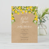 Rustieke Lemon Blossom Greenery Vrijgezellenfeest Kaart (Staand voorkant)