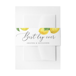 Rustieke Lemon Grove bruiloft   Waterverf citrus Uitnodigingen Wikkel