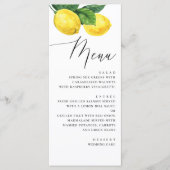 Rustieke Lemon Grove bruiloft | zomercitrusboomgaa Menu (Voorkant)
