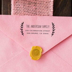 rustieke lente Aangepaste familienaam & retourad Rubberstempel