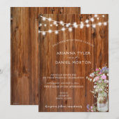 Rustieke lente bloemen metselwerk lampjes kaart (Voorkant / Achterkant)