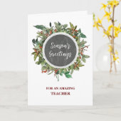 Rustieke leraar kerstvakantie kaart (Gele Bloem)