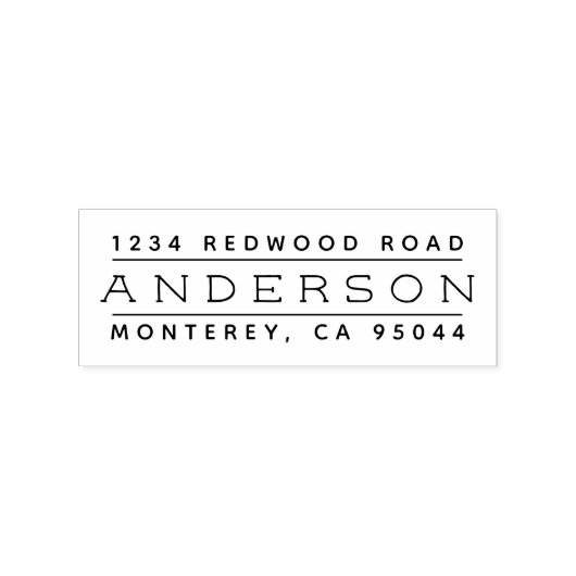 Rustieke letters minimalistisch retouradres rubberstempel (Afrduk)