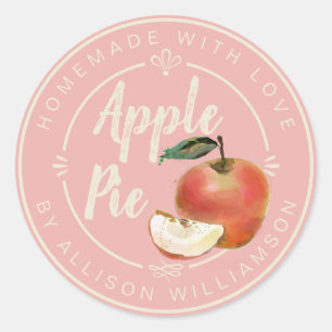 Rustieke Licht Roze Thuisgemaakte Appeltaart Ronde Sticker