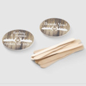 Rustieke lichte schuur hout & witte eland gewei handwaaier (Niet-gemonteerd)