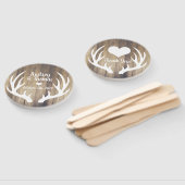 Rustieke lichte schuur hout & witte herten gewei b handwaaier (Niet-gemonteerd)