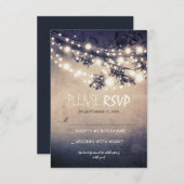 Rustieke lichten bruiloft RSVP kaarten (Voorkant / Achterkant)