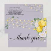 Rustieke lichten Geel Bloem     Dank je   Briefkaart (Voorkant / Achterkant)