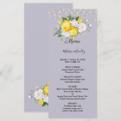 Rustieke lichten Geel Bloemenen Bruiloftsmenu Programma (Voorkant / Achterkant)