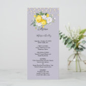 Rustieke lichten Geel Bloemenen Bruiloftsmenu Programma (Staand voorkant)