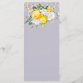 Rustieke lichten Geel Bloemig Trouwmenu Programma (Achterkant)