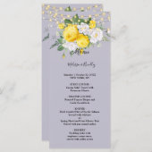 Rustieke lichten Geel Bloemig Trouwmenu Programma (Voorkant / Achterkant)