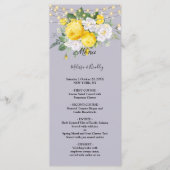 Rustieke lichten Geel Bloemig Trouwmenu Programma (Voorkant)