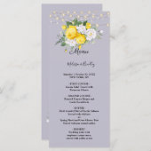 Rustieke lichten Geel Bloemig Trouwmenu Programma (Voorkant / Achterkant)