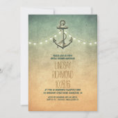 Rustieke lichten nautische bruids douche uitnodigi kaart (Voorkant)