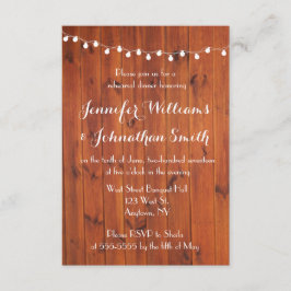 Rustieke lichten repetitie diner uitnodigingen