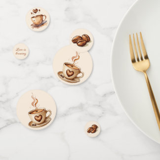 Rustieke Liefde Brouwt Koffie Bruidsdouche Confetti