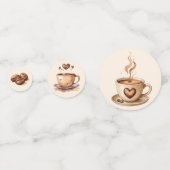 Rustieke Liefde Brouwt Koffie Bruidsdouche Confetti (Voorkanten)