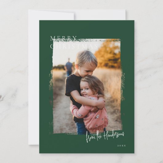 Rustieke lijst moderne kerstfoto kaart (Voorkant)