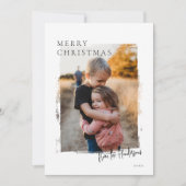 Rustieke lijst moderne kerstfoto kaart (Voorkant)