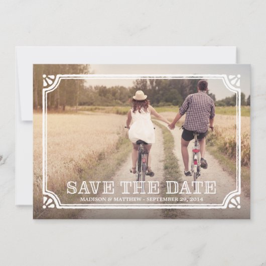 Rustieke lijst | Save the Date aankondiging (Voorkant)