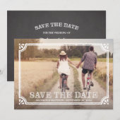 Rustieke lijst | Save the Date aankondiging (Voorkant / Achterkant)