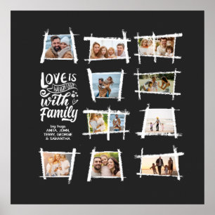 Rustieke lijsten Wit/Zwart Liefde Is Familie ID101 Poster