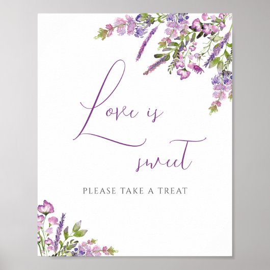 Rustieke lila liefde is zoete huwelijksboodschap poster (Voorkant)
