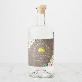 Rustieke Limoncello Houten Plank Drank Label Likeurfles Etiket (Voorkant)