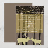 Rustieke lodge thema bruiloft kaart (Voorkant / Achterkant)