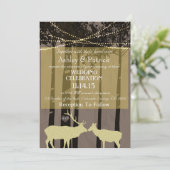 Rustieke lodge thema bruiloft kaart (Staand voorkant)