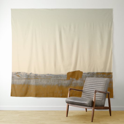 Rustieke Lone Buffalo foto van de Badlands Wandkleed (In Situ (horizontaal))