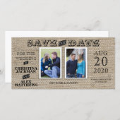 Rustieke Look Save The Date 2 Foto (Voorkant / Achterkant)