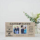 Rustieke Look Save The Date 2 Foto (Staand voorkant)