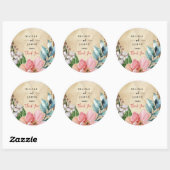 Rustieke look Waterverf Floral Ronde Sticker (Vel)