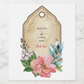 Rustieke look Waterverf Floral Wijn Etiket (Enkel label)